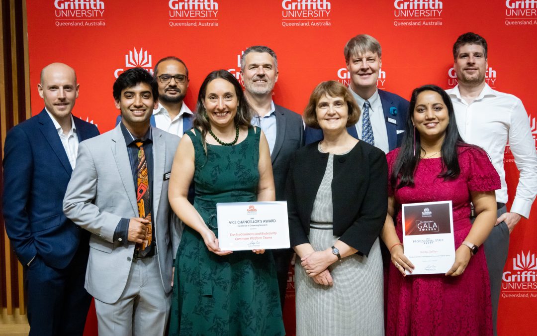 Biosecurity Commons and EcoCommons win Griffith University award